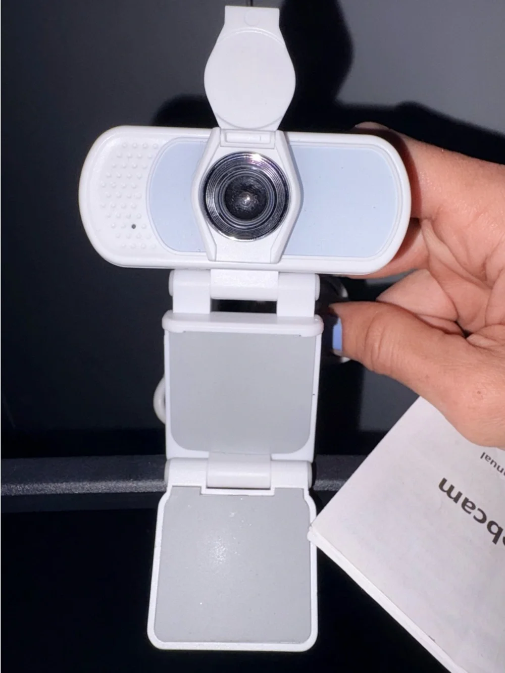White USB Webcam with Flexible Mini Tripod